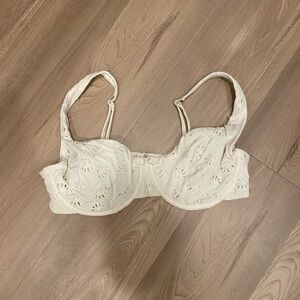 White Eyelet Bralette Swimsuit Top